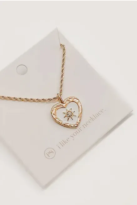 Very Vintage Heart Star Necklace