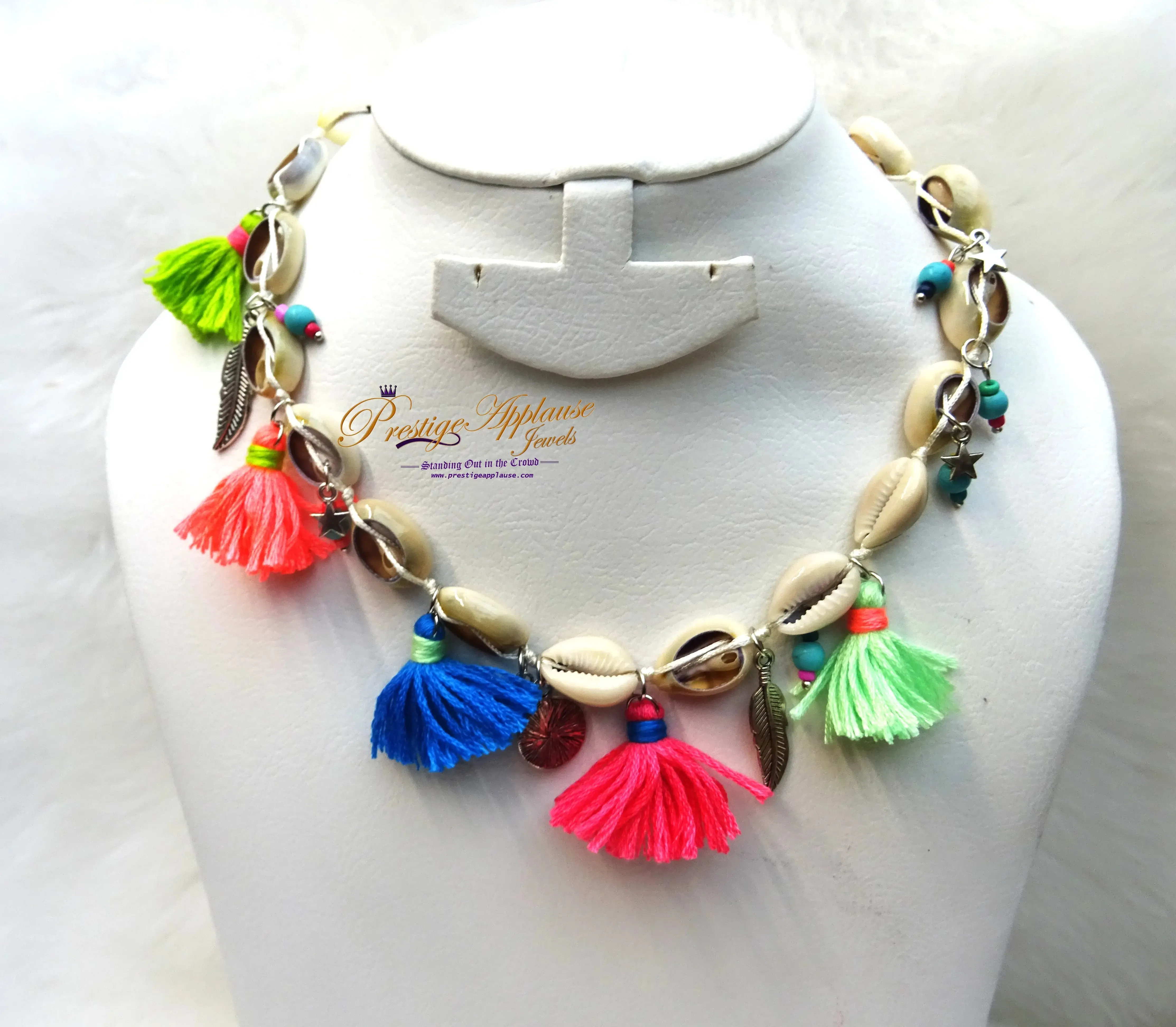 Vibrant Cowry Carnival Long and Short Party Carnival Necklace Jewellery - Unisex