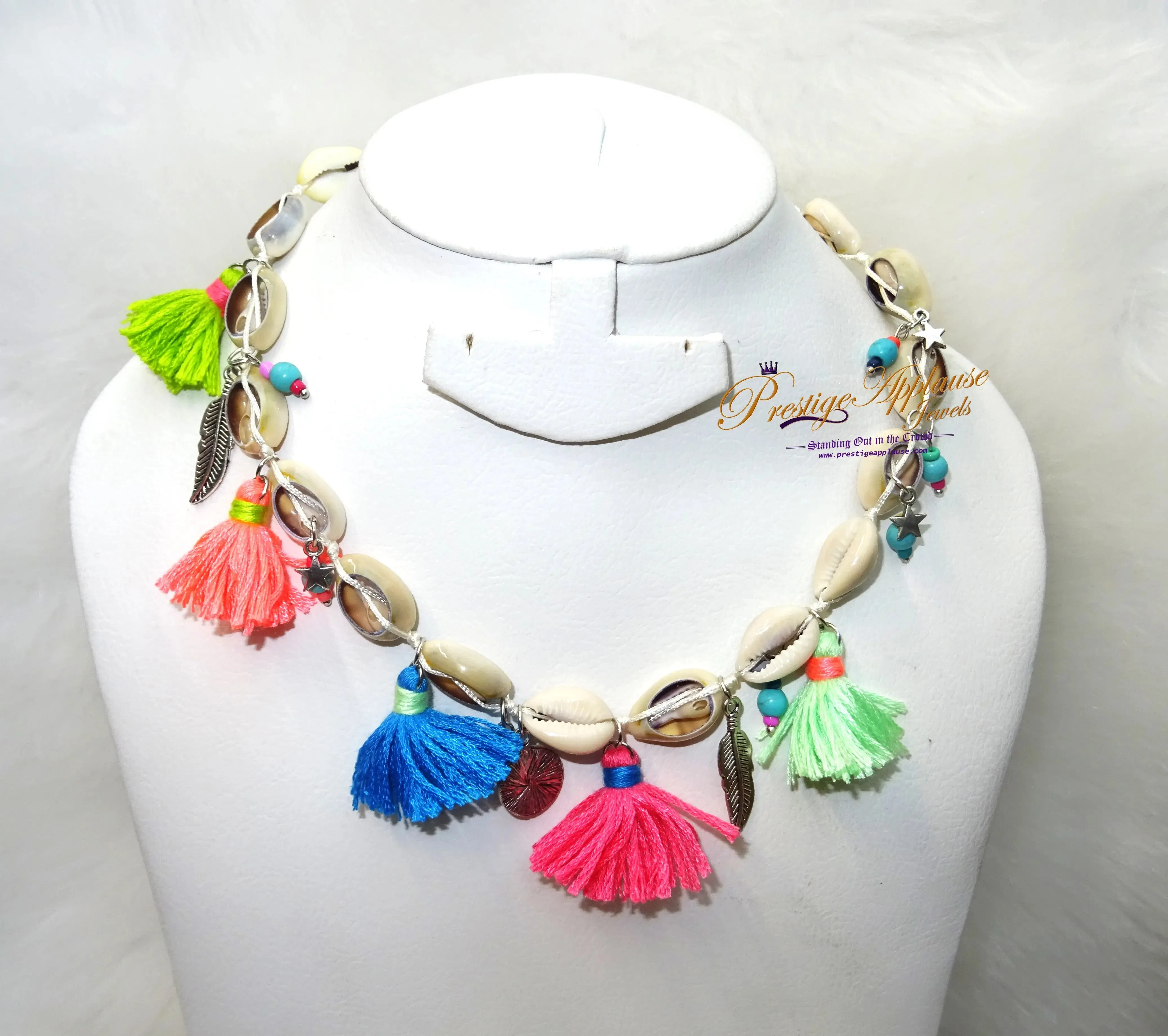 Vibrant Cowry Carnival Long and Short Party Carnival Necklace Jewellery - Unisex