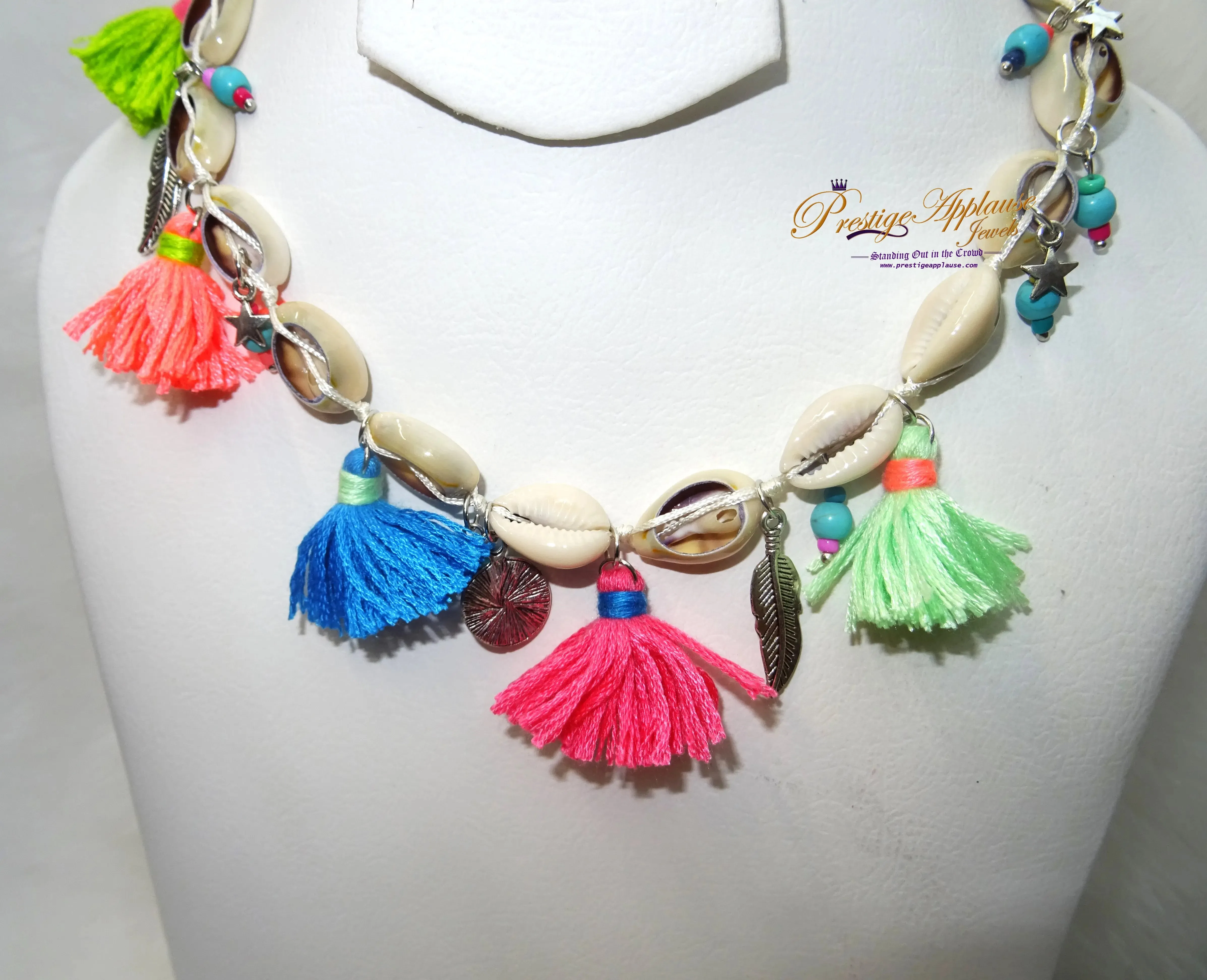 Vibrant Cowry Carnival Long and Short Party Carnival Necklace Jewellery - Unisex