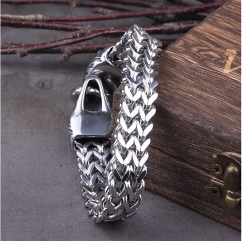 Viking Wolf Head Titanium Steel Bracelet