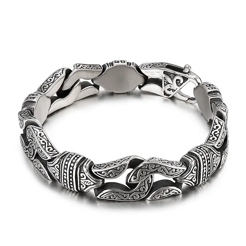 Vintage-Inspired Geometric Men's Punk Titanium Steel Bracelets