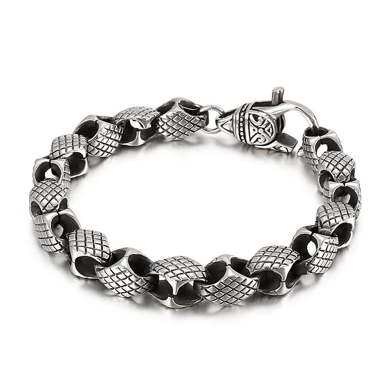 Vintage-Inspired Geometric Men's Punk Titanium Steel Bracelets