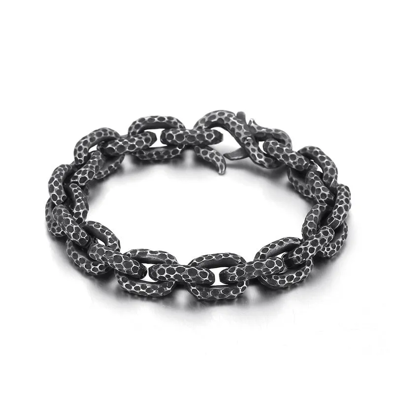 Vintage-inspired Polka Dot Titanium Steel Men's Bracelet by Planderful