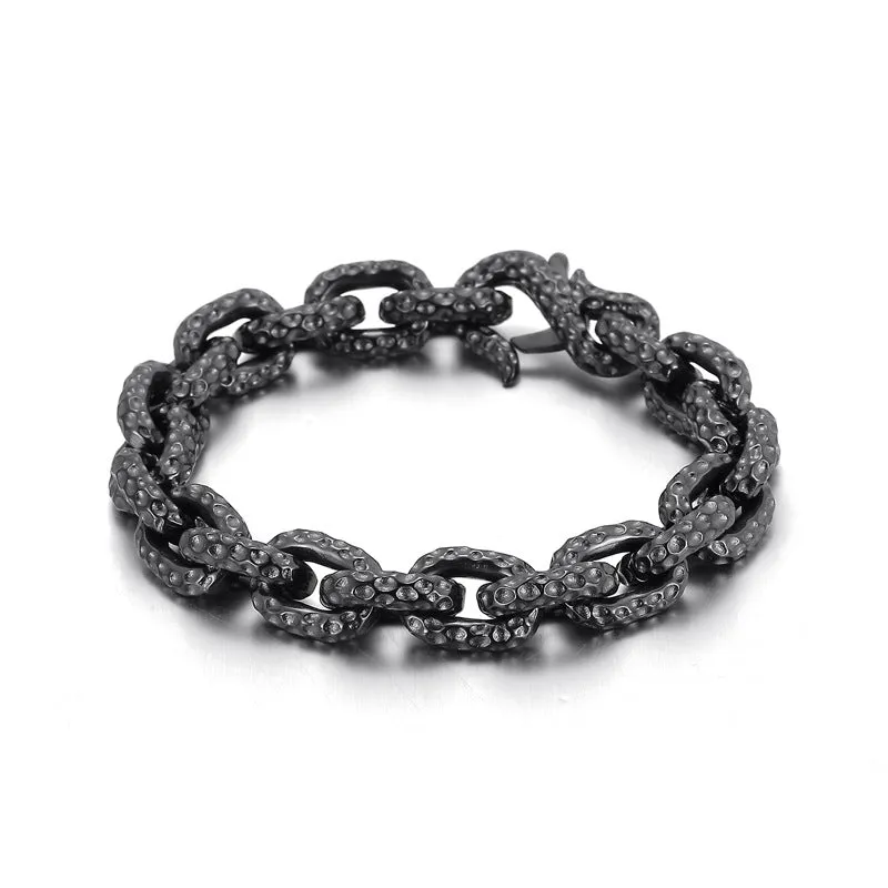 Vintage-inspired Polka Dot Titanium Steel Men's Bracelet by Planderful