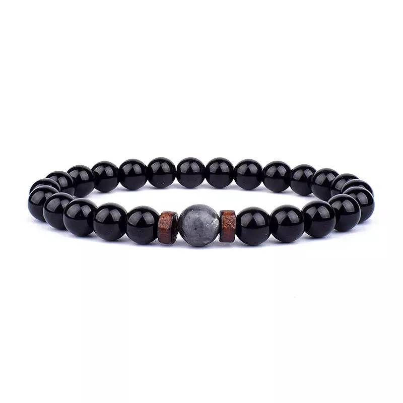 Volcanic Stone Bracelet for Men Lava Wooden 8mm Beads Bracelet Tibetan Buddha Wrist Chain Women Men Jewelry Gift New Bracelets