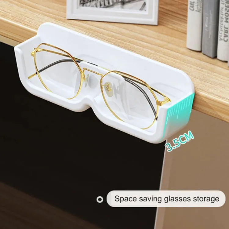 Wall-Mounted Adhesive Sunglasses Storage Shelf Eyeglasses Display Stand(White)