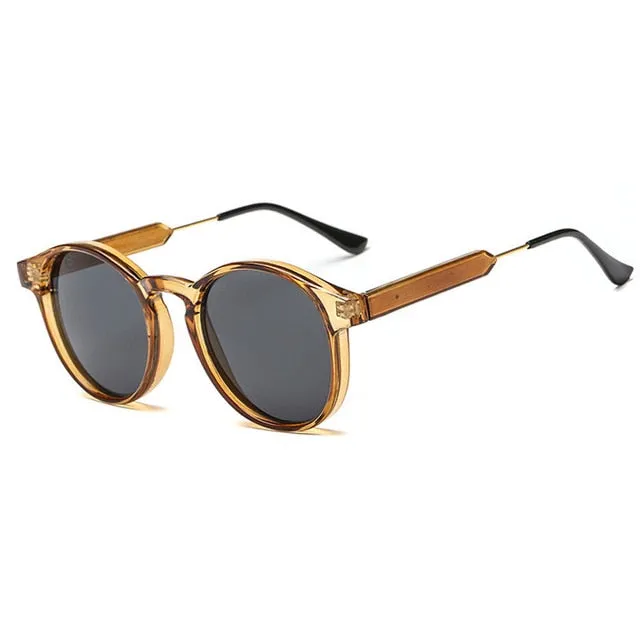 West Louis™ Retro Round Brand Design Transparent Sunglasses