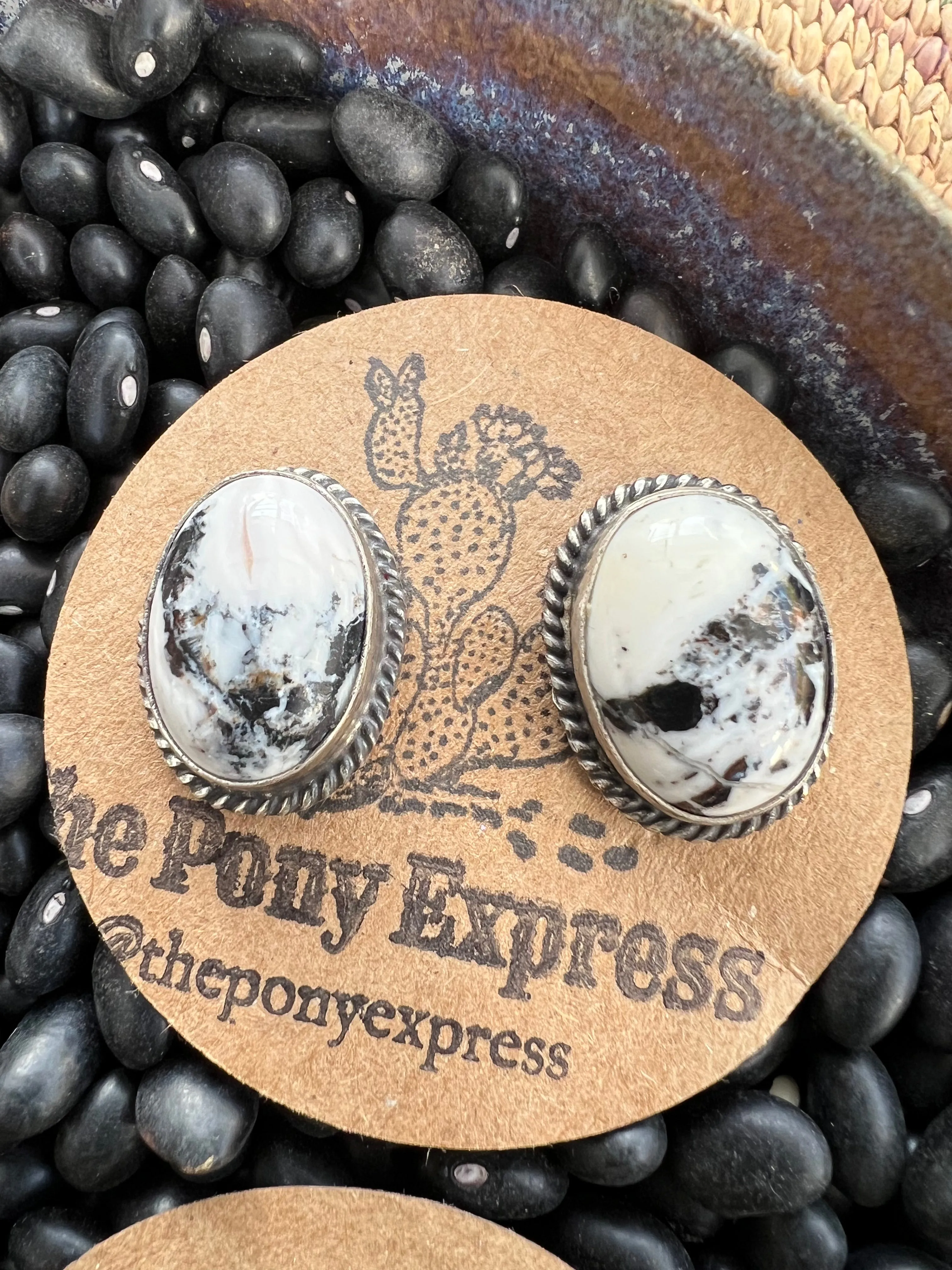 White Buffalo Stud Earrings