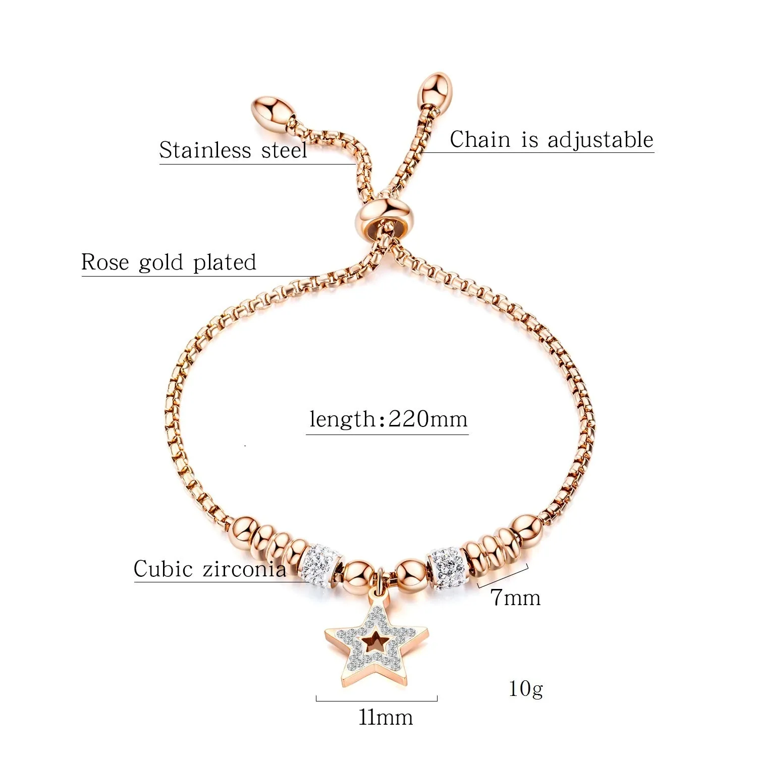 Women's Fashion Blinking Star Bracelet