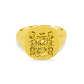 Women's Square Signet Ring - Extra Large - CAD Designed Family Crest / Logo