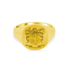 Women's Square Signet Ring - Large - Laser Engraved Family Crest / Logo