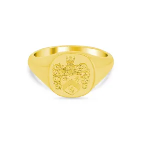 Women's Square Signet Ring - Medium - Hand Engraved Family Crest / Logo