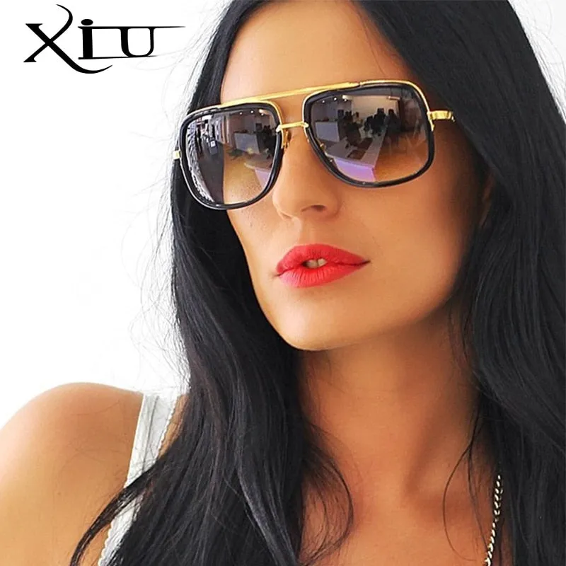 Xiu Brand Men's Square Sunglasses Men Women Big Frame