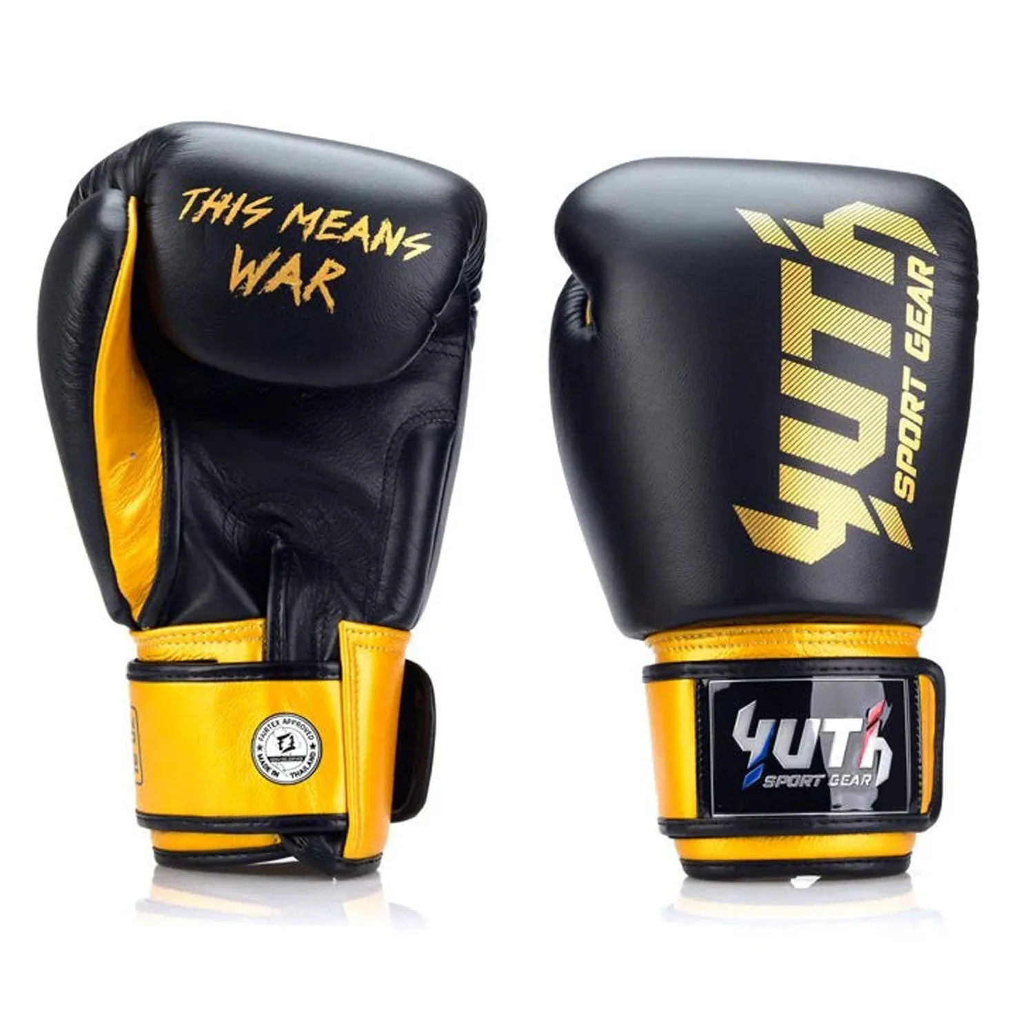 Yuth Boxing Gloves - Gold Line Black-Gold