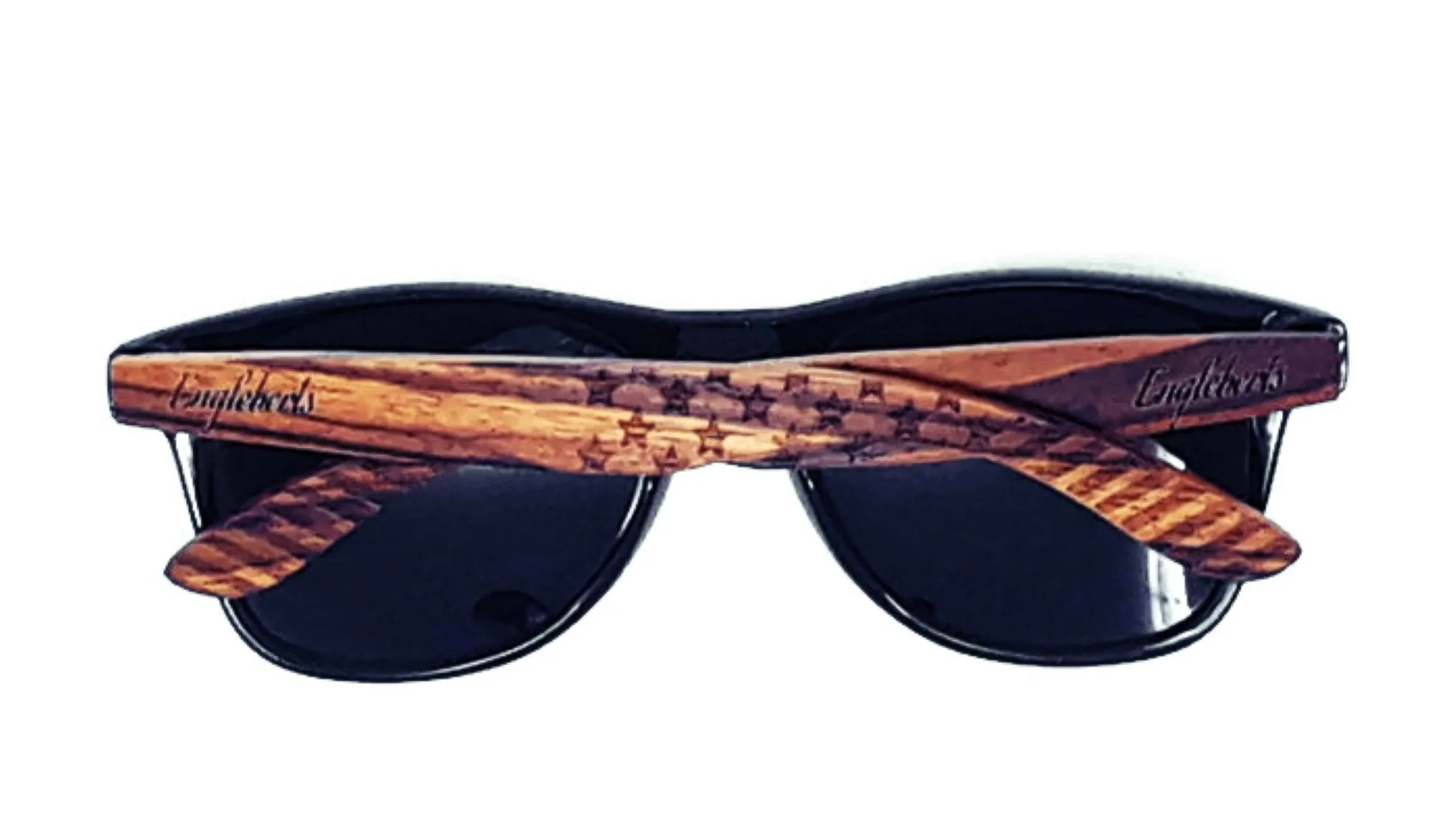 Zebrawood Stars & Bars Sunglasses   Wooden Case