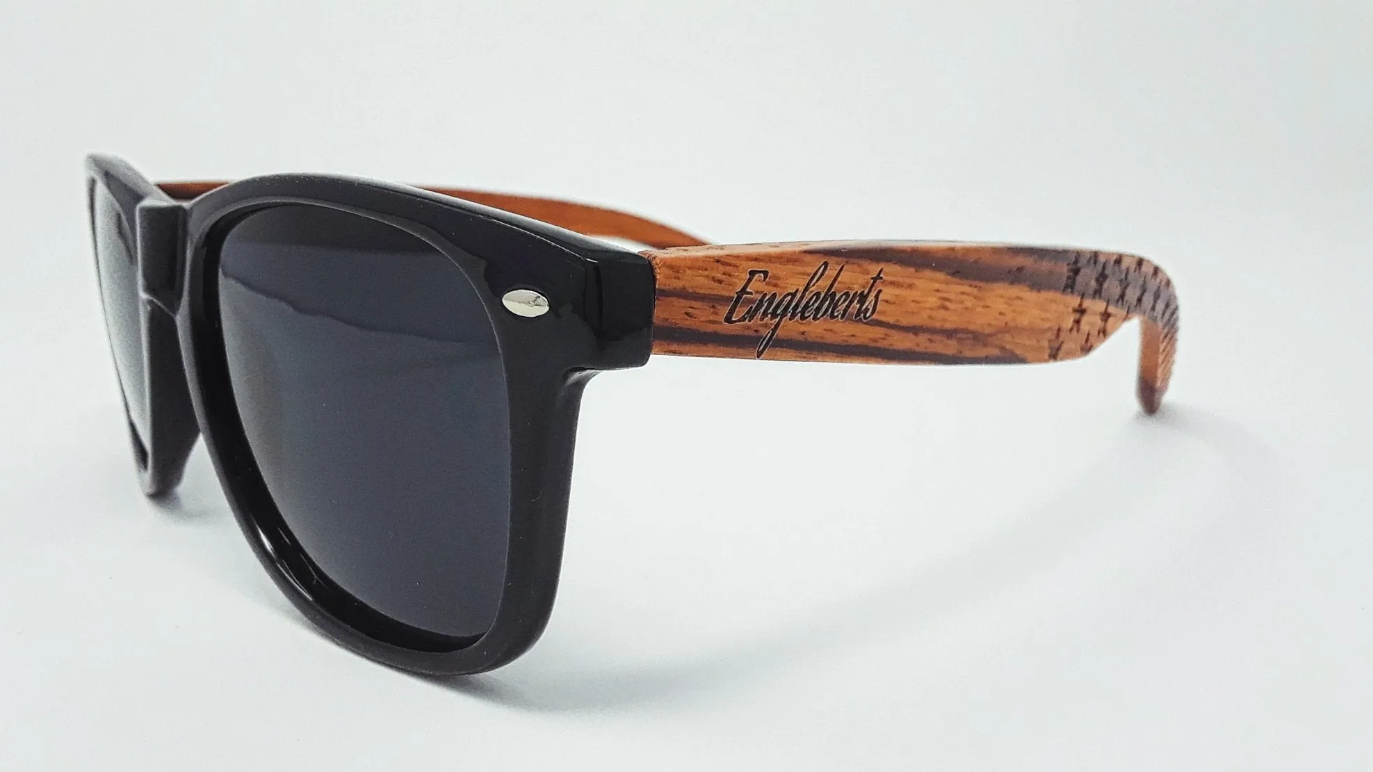 Zebrawood Stars & Bars Sunglasses   Wooden Case